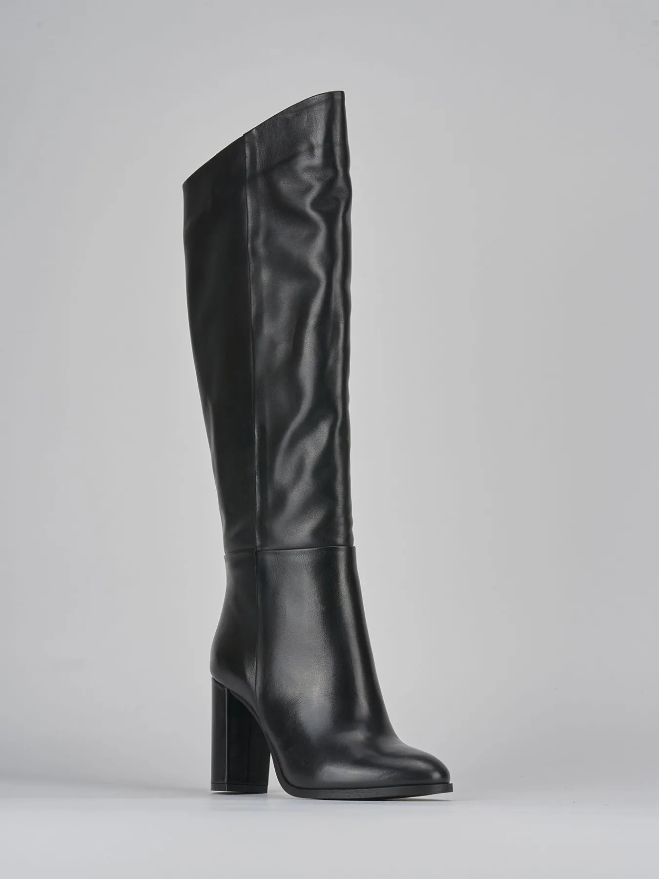 Outlet Stivali tacco 9cm pelle Donna Stivali Tacco Alto