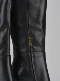 Outlet Stivali tacco 9cm pelle Donna Stivali Tacco Alto