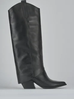 Sale Stivali tacco 7cm pelle Donna Stivali Tacco Alto