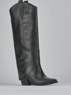 Sale Stivali tacco 7cm pelle Donna Stivali Tacco Alto