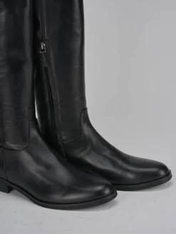 New Stivali tacco 2cm pelle Donna Stivali Tacco Basso