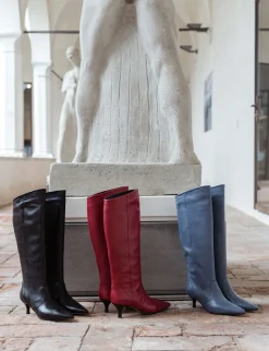 New Stivali tacco 5cm pelle Donna Stivali Tacco Alto