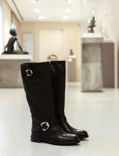 Online Stivali tacco 2cm pelle Donna Stivali Tacco Basso