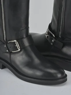 Online Stivali tacco 2cm pelle Donna Stivali Tacco Basso