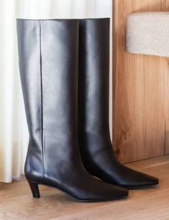 New Stivali tacco 5cm pelle Donna Stivali Tacco Alto