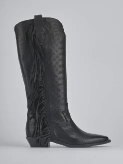 Hot Stivali tacco 2cm pelle Donna Stivali Tacco Basso