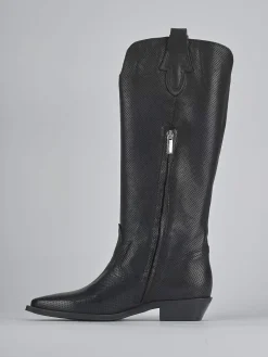 Hot Stivali tacco 2cm pelle Donna Stivali Tacco Basso