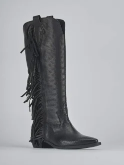 Hot Stivali tacco 2cm pelle Donna Stivali Tacco Basso