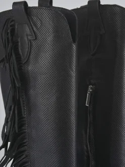 Hot Stivali tacco 2cm pelle Donna Stivali Tacco Basso