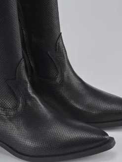 Hot Stivali tacco 2cm pelle Donna Stivali Tacco Basso