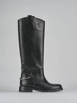 Clearance Stivali tacco 2cm pelle Donna Stivali Tacco Basso