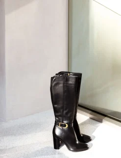 Stivali tacco 8cm pelle Donna Stivali Tacco Alto