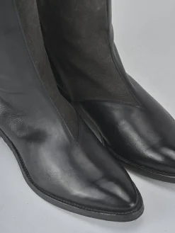 New Stivali tacco 2cm pelle Donna Stivali Tacco Basso