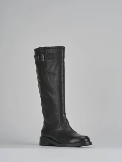 Outlet Stivali tacco 2cm pelle Donna Stivali Tacco Basso