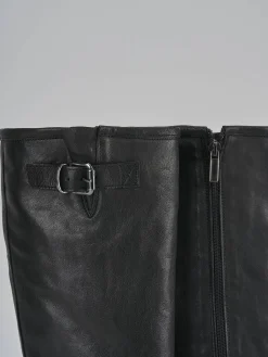 Outlet Stivali tacco 2cm pelle Donna Stivali Tacco Basso