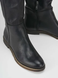 Online Stivali tacco 1cm pelle Donna Stivali Tacco Basso