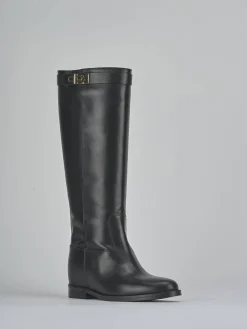 Stivali tacco 2cm pelle Donna Stivali Tacco Basso