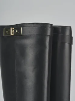 Stivali tacco 2cm pelle Donna Stivali Tacco Basso