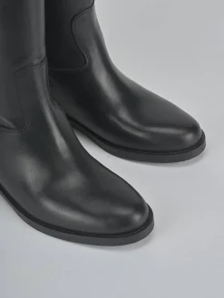 Stivali tacco 2cm pelle Donna Stivali Tacco Basso