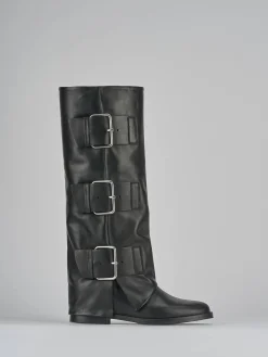 Stivali tacco 2cm pelle Donna Stivali Tacco Basso