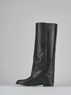 Stivali tacco 2cm pelle Donna Stivali Tacco Basso