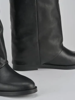 Stivali tacco 2cm pelle Donna Stivali Tacco Basso