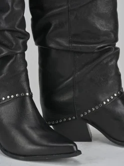 Sale Stivali tacco 8cm pelle Donna Stivali Tacco Alto