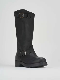 Outlet Stivali tacco 1cm pelle Donna Stivali Tacco Basso