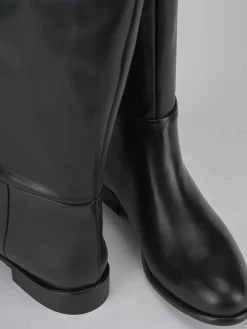 New Stivali tacco 2cm pelle Donna Stivali Tacco Basso