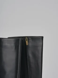 Hot Stivali tacco 2cm pelle Donna Stivali Tacco Basso