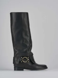 Outlet Stivali tacco 2cm pelle Donna Stivali Tacco Basso