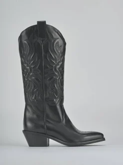 Outlet Stivali tacco 4cm pelle Donna Stivali Tacco Basso