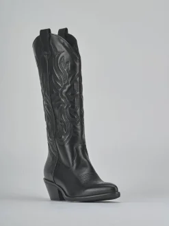 Outlet Stivali tacco 4cm pelle Donna Stivali Tacco Basso