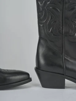 Outlet Stivali tacco 4cm pelle Donna Stivali Tacco Basso