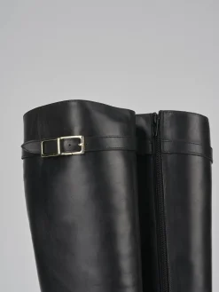 Stivali tacco 2cm pelle Donna Stivali Tacco Basso