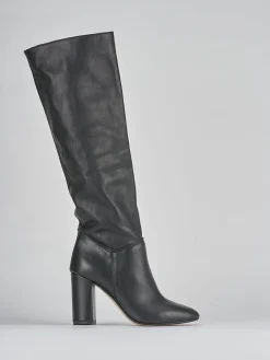 Outlet Stivali tacco 9cm pelle Donna Stivali Tacco Alto