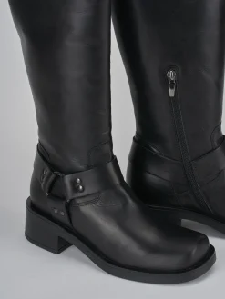 Outlet Stivali tacco 3cm pelle Donna Stivali Tacco Basso