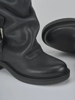 Clearance Stivali tacco 3cm pelle Donna Stivali Tacco Basso