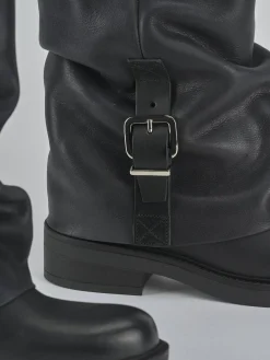 Clearance Stivali tacco 3cm pelle Donna Stivali Tacco Basso