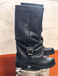 Clearance Stivali tacco 3cm pelle Donna Stivali Tacco Basso