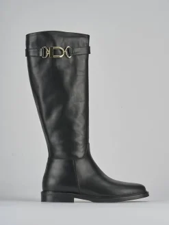 Outlet Stivali tacco 2cm pelle Donna Stivali Tacco Basso