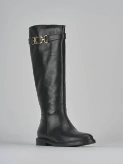 Outlet Stivali tacco 2cm pelle Donna Stivali Tacco Basso