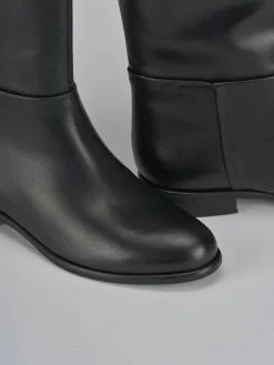 Hot Stivali tacco 2cm pelle Donna Stivali Tacco Basso