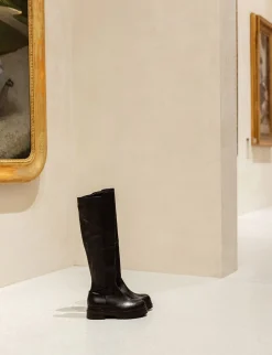 Discount Stivali tacco 3cm pelle Donna Stivali Tacco Basso