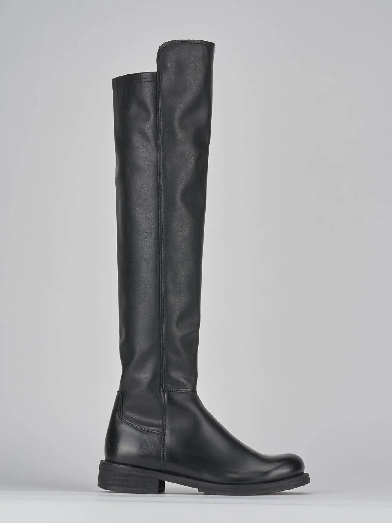 Stivali tacco 2cm pelle Donna Stivali Tacco Basso