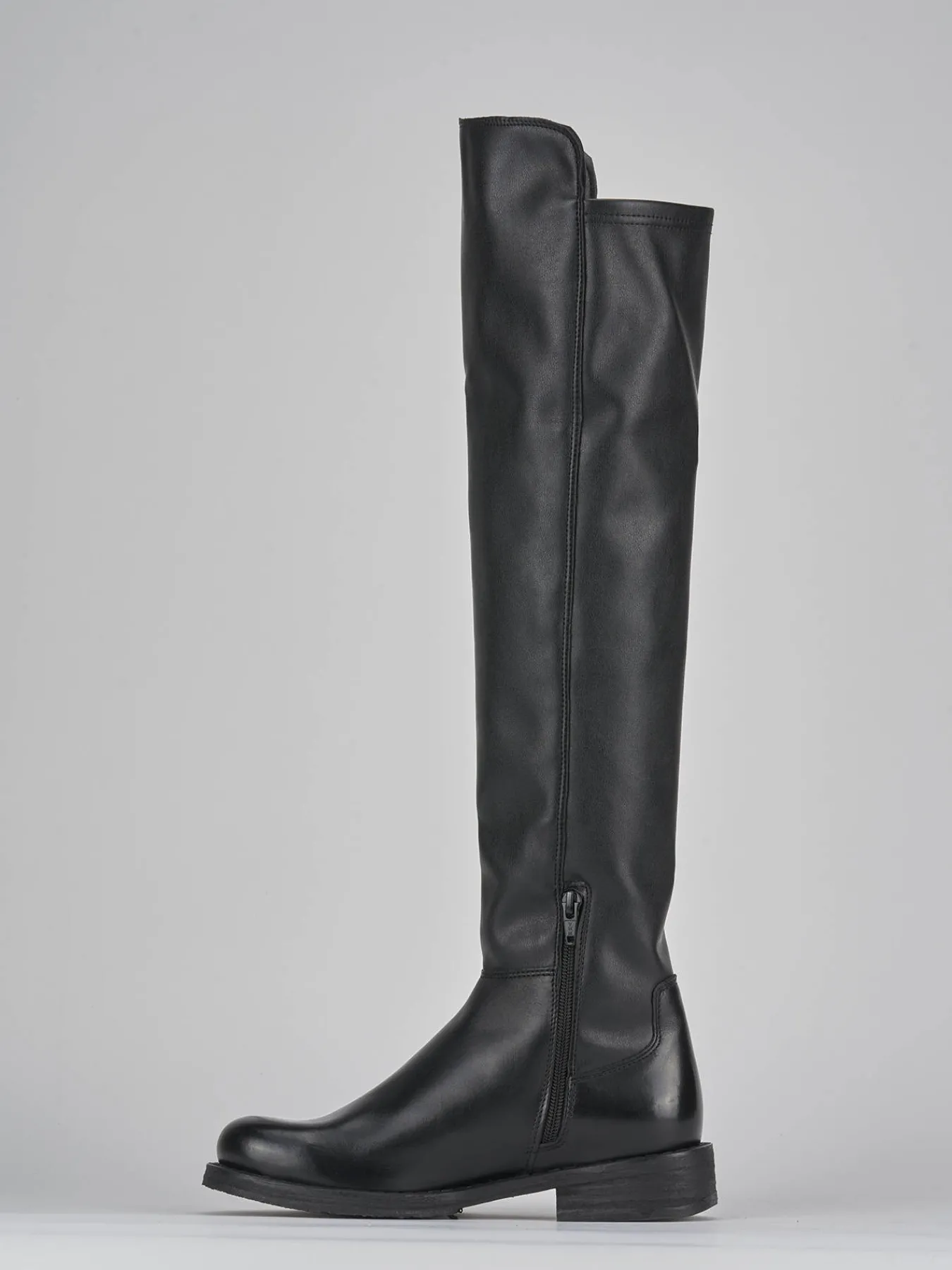 Stivali tacco 2cm pelle Donna Stivali Tacco Basso