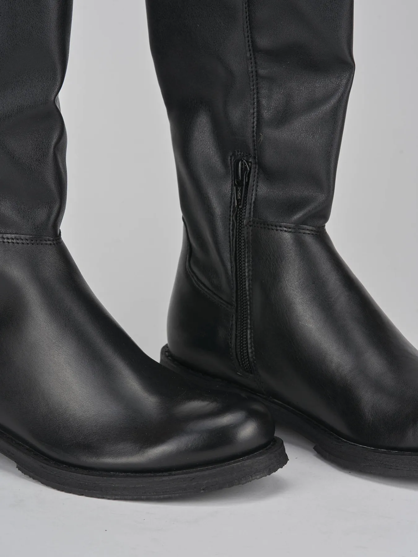 Stivali tacco 2cm pelle Donna Stivali Tacco Basso