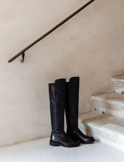 Stivali tacco 2cm pelle Donna Stivali Tacco Basso