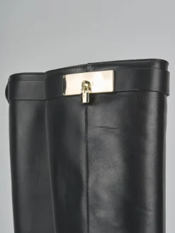 Sale Stivali tacco 2cm pelle Donna Stivali Tacco Basso