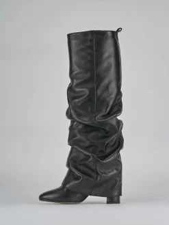 Outlet Stivali tacco 7cm pelle Donna Stivali Tacco Alto